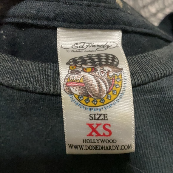 Ed hardy by Christian Audigier tiger jewled tshirt xs vintage - Picture 3 of 5